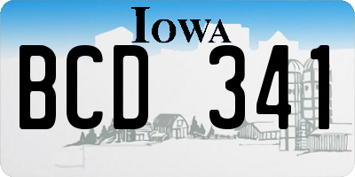 IA license plate BCD341