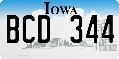 IA license plate BCD344