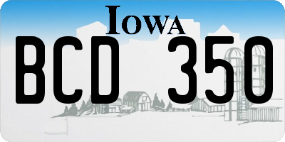 IA license plate BCD350