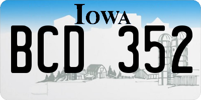 IA license plate BCD352