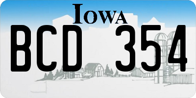 IA license plate BCD354