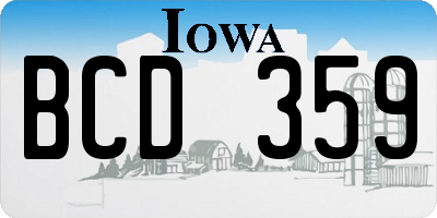IA license plate BCD359