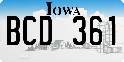 IA license plate BCD361