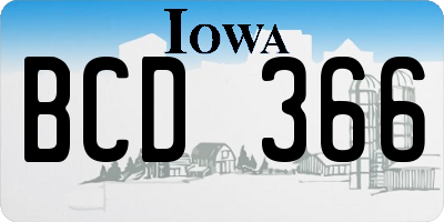 IA license plate BCD366