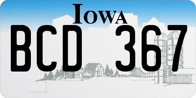 IA license plate BCD367