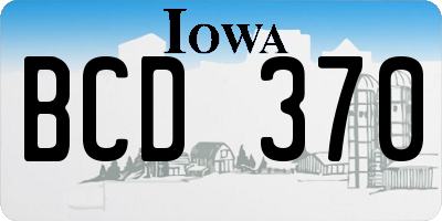 IA license plate BCD370