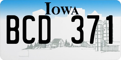 IA license plate BCD371
