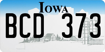 IA license plate BCD373