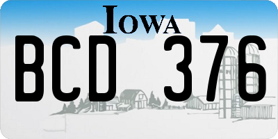 IA license plate BCD376