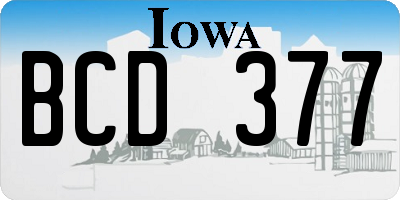 IA license plate BCD377