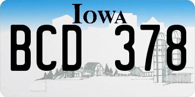 IA license plate BCD378
