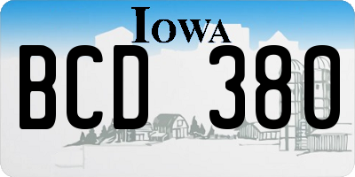 IA license plate BCD380