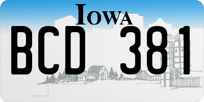 IA license plate BCD381