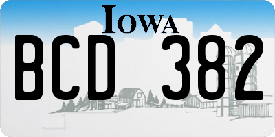 IA license plate BCD382