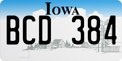 IA license plate BCD384