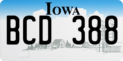 IA license plate BCD388