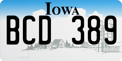 IA license plate BCD389