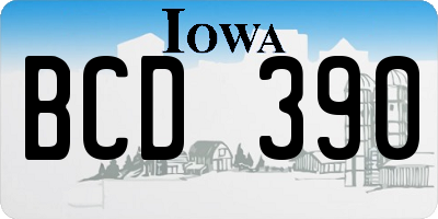 IA license plate BCD390