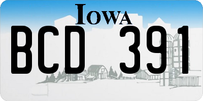 IA license plate BCD391