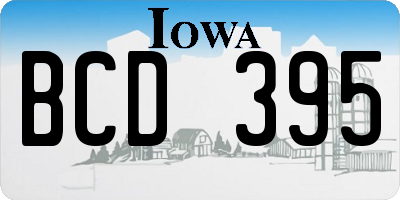 IA license plate BCD395
