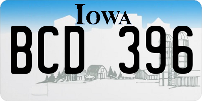 IA license plate BCD396