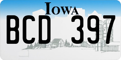 IA license plate BCD397