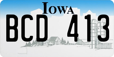 IA license plate BCD413