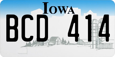 IA license plate BCD414