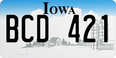 IA license plate BCD421