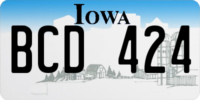 IA license plate BCD424