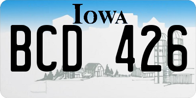 IA license plate BCD426