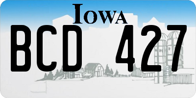 IA license plate BCD427