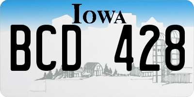 IA license plate BCD428