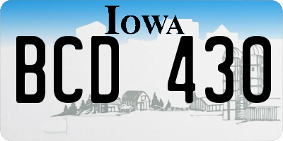 IA license plate BCD430