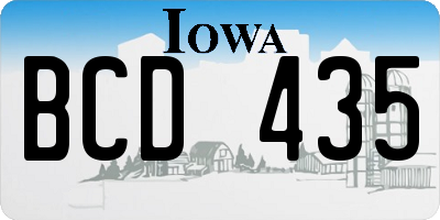 IA license plate BCD435