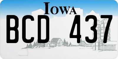 IA license plate BCD437