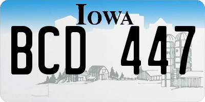 IA license plate BCD447