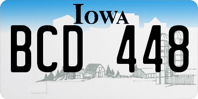 IA license plate BCD448