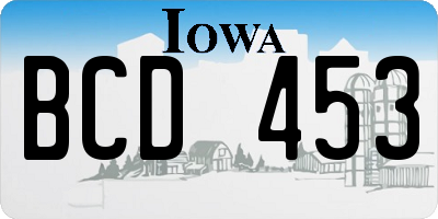 IA license plate BCD453