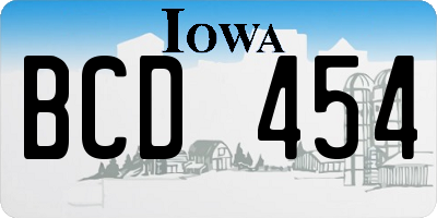 IA license plate BCD454