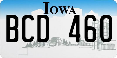 IA license plate BCD460