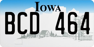 IA license plate BCD464
