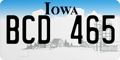 IA license plate BCD465