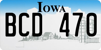 IA license plate BCD470