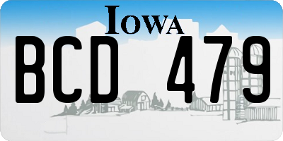 IA license plate BCD479