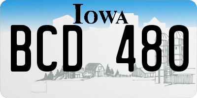 IA license plate BCD480