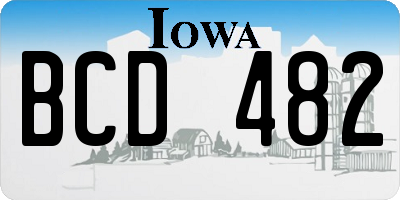 IA license plate BCD482