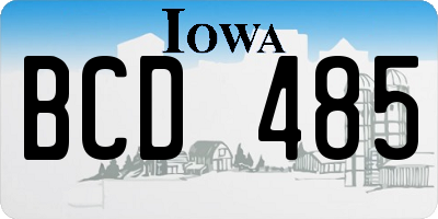 IA license plate BCD485