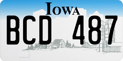 IA license plate BCD487
