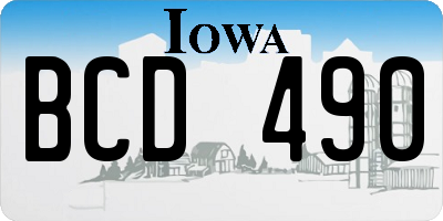 IA license plate BCD490